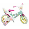 Bicicleta infantil Toimsa Peppa Pig rodas de 14 polegadas, verde, para cerca de 3–5 anos, travões de aro dianteiro e traseiro, pneus de ar