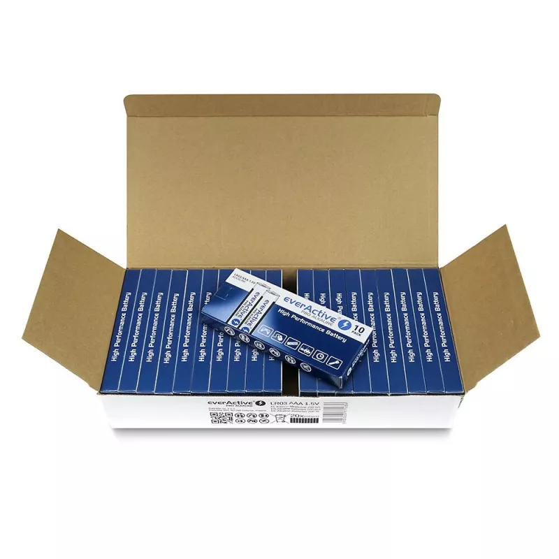 Pilha alcalina descartável everActive LR0310PAK AAA 1,5 V 1250 mAh pack de 10