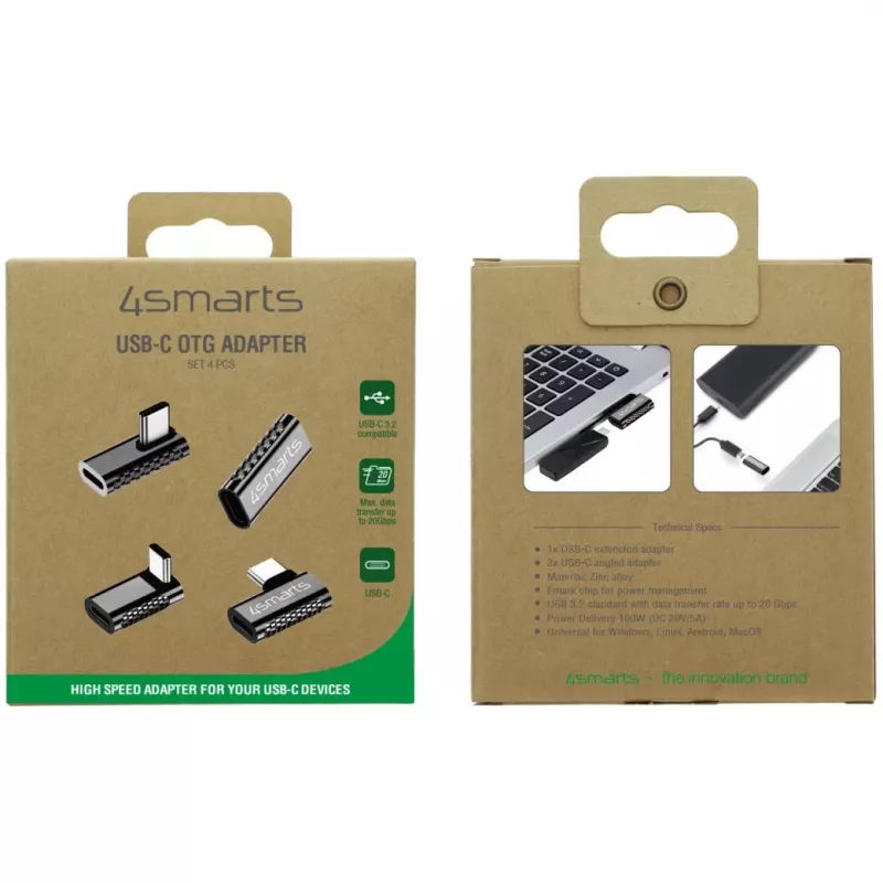 Adaptador de cabo 4smarts 540464 USB-C para USB-C prateado