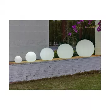 Luminária de chão para exterior Newgarden BULY E27 8W branco polietileno