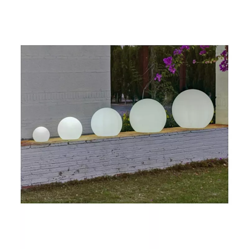 Luminária de chão para exterior Newgarden BULY E27 8W branco polietileno