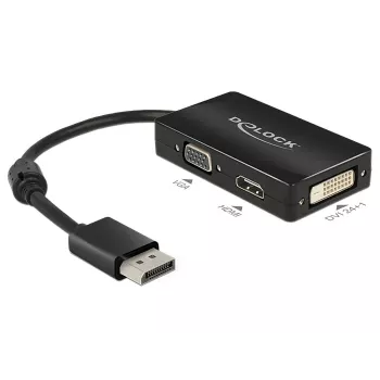 DeLOCK 0,16 m DisplayPort/VGA+HDMI+DVI VGA (D-Sub)+ HDMI + DVI preto