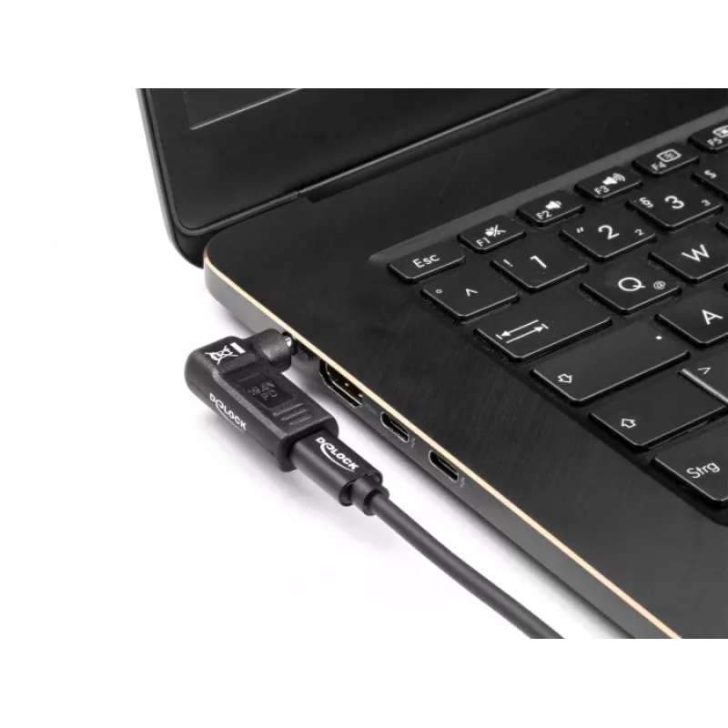 Adaptador DeLOCK USB Type-C fêmea para HP 4,8 x 1,7 mm macho 90° angular