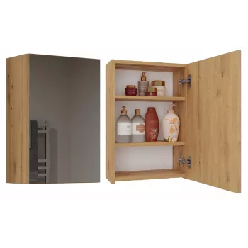 Armário de arrumação de casa de banho Top e shop POLA 1DL ARTISAN — montagem na parede, estrutura em carvalho, 400×220×600 mm, 3 prateleiras
