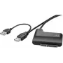 Renkforce 1490971 adaptador de disco rígido USB 2.0 A para SATA Combo 7+15 pinos, 0,3 m, preto