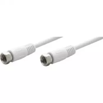 Cabo de ligação SAT Wentronic Goobay, branco, 10 m - Ficha F ficha F (11742)