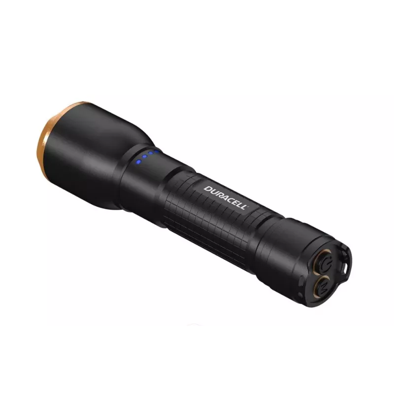 Lanterna Duracell DF2500R — preta, lanterna de mão recarregável