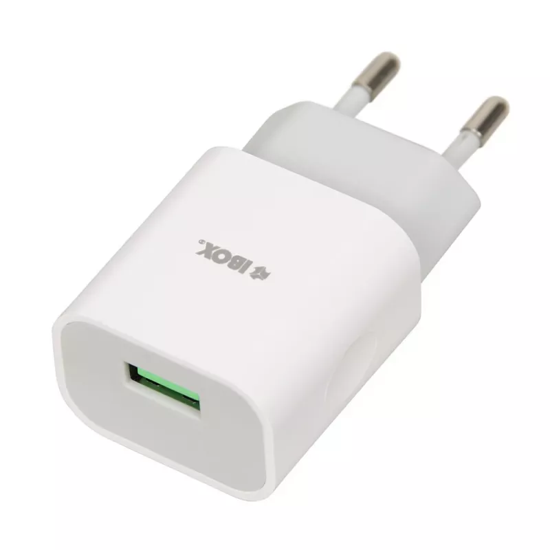 Carregador iBOX C-41 USB 2A, 1 porta USB, cabo microUSB, branco