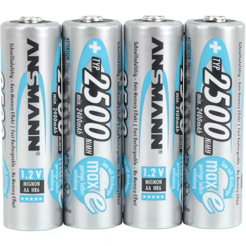 Pilha AA Ansmann 2500mAh maxE plus níquel-metal-hidreto NiMH