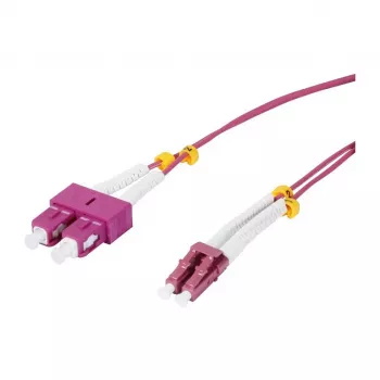 Synergy 21 cabo patch de fibra ótica 2 fibras 1,0 m LC-SC 50/125 µm OM4 AD 2 mm bainha flexível de proteção contra dobras - fibra multimodo - 1 m