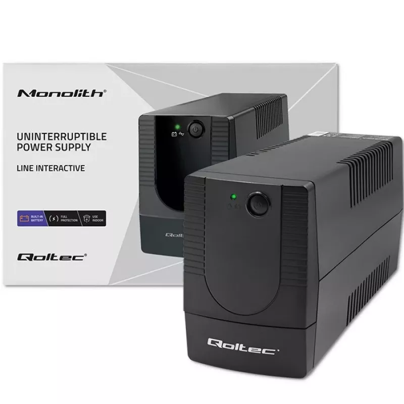 UPS Qoltec 53774 (fonte de alimentação ininterrupta) Line-Interactive 1 kVA 600 W 1 saída AC