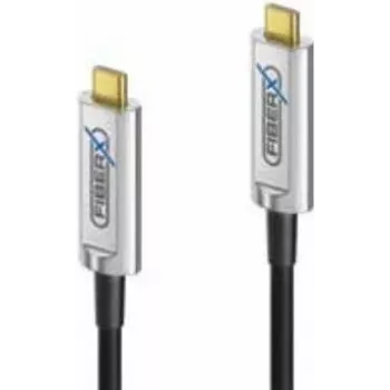 Cabo USB FiberX FX-I600-010 10m USB 3.2 Gen 1 USB C preto prateado