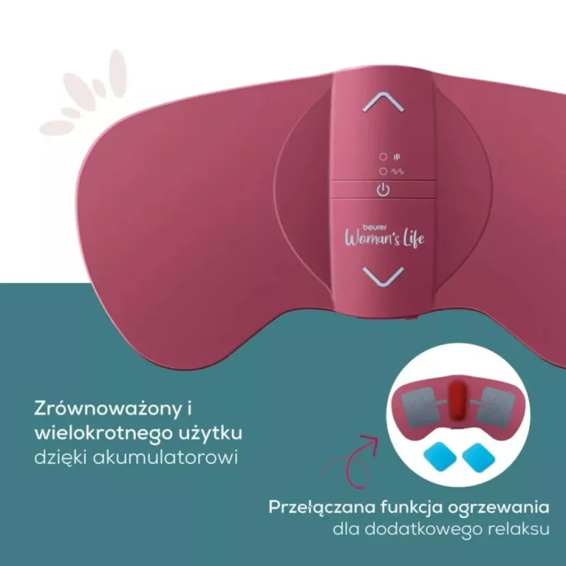 Massajador menstrual Beurer EM 50 Berry — dispositivo elétrico para alívio das dores menstruais