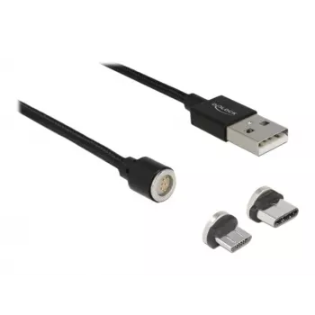 Cabo USB DeLOCK 85723 USB 2.0 1,1 m USB A USB C/Micro-USB B preto