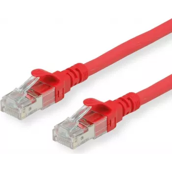 ROLINE - Cabo de rede - RJ-45 (M) para RJ-45 (M) - 30 cm - SFTP, PiMF - CAT 6 - sem halogéneos, moldado, fio flexível - vermelho (21.15.2952)