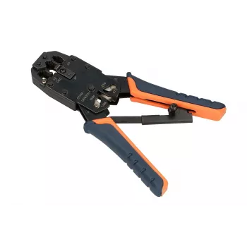 Alicate de cravar RJ45 Extralink 4P+6P+8P com catraca para fichas modulares, 1 unid.