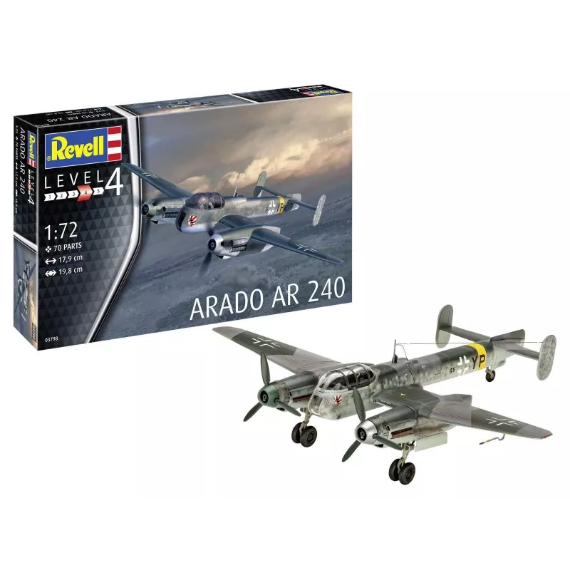 Maquete em plástico REVELL Arado AR-240 escala 1:72 — modelo de avião para montagem