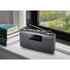 Rádio portátil Muse M-058 R — AM/FM, controlo de volume por botão rotativo, a pilhas ou corrente (230V, 50Hz), Preto/Cinzento
