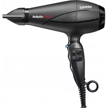 Secador de cabelo BaByliss PRO Levante 2100 W, motor AC, iónico, 2 temperaturas/2 velocidades, preto