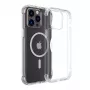 Capa magnética transparente Joyroom JR-14H7 para iPhone 14 Plus, fixação magnética, caixa transparente