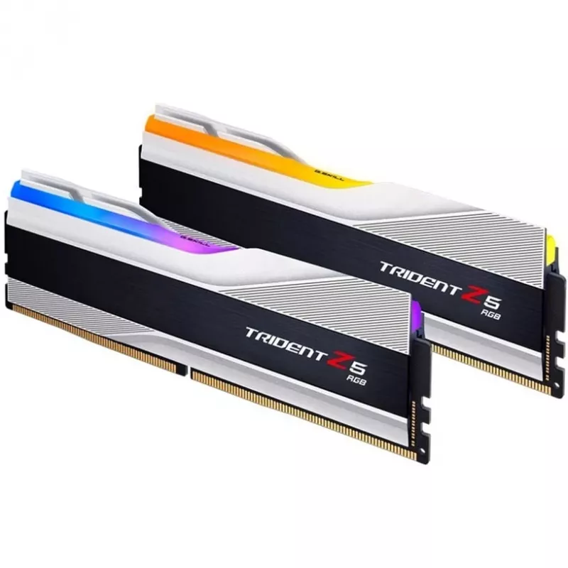 DIMM 32 GB DDR5-6800 (2x 16 GB) Dual-Kit, memória RAM prateada, F5-6800J3445G16GX2-TZ5RS, Trident Z5 RGB, INTEL XMP