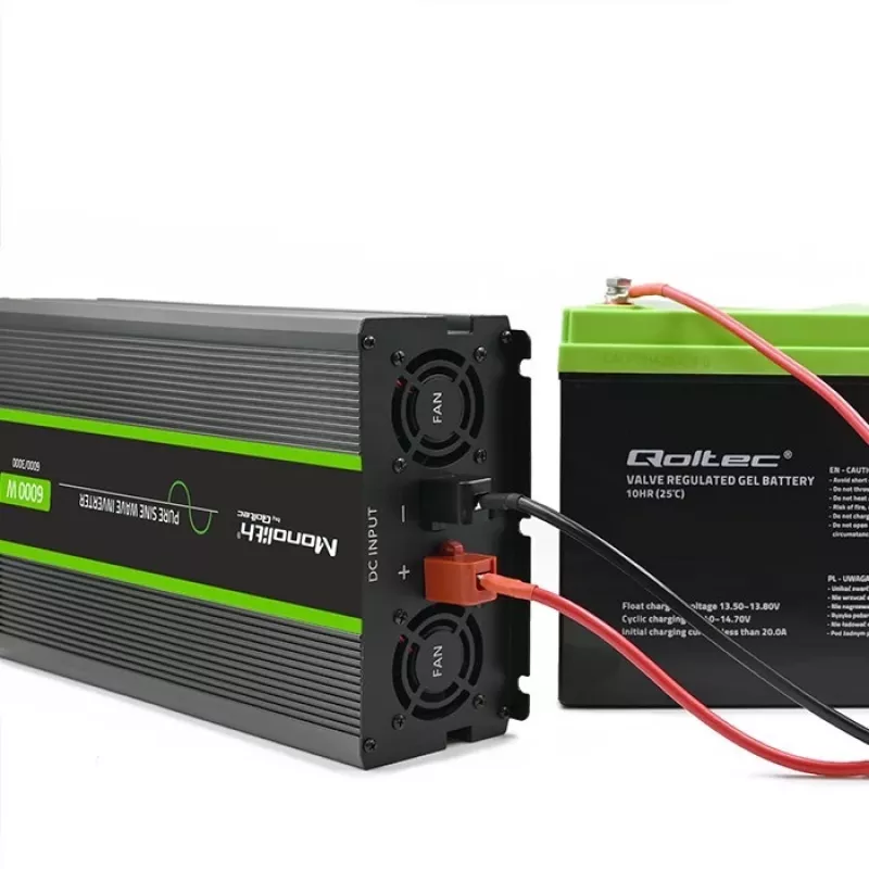 Inversor de onda pura Qoltec 51923 Monolith | 3000W | 6000W | 24V para 230V | LCD