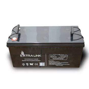 Bateria Extralink AGM 12V 200Ah chumbo-ácido selada (VRLA), 12 V, 200 Ah, sem manutenção