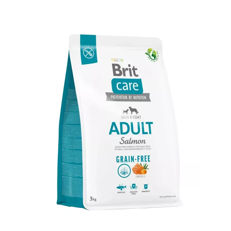 Comida seca para cães Brit sem cereais Adult Salmon 3 kg — raça pequena, 26 % proteína, batata