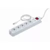 Proteção contra sobretensões Gembird PCW-MS-2G branca 5 tomadas AC 250V 1,8m