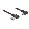 Cabo USB DeLOCK EASY-USB 2.0 ficha Type-A para ficha Type-C angular 0,2 m preto