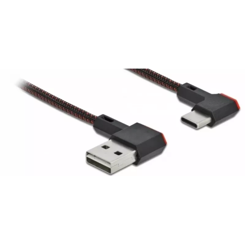 Cabo USB DeLOCK EASY-USB 2.0 ficha Type-A para ficha Type-C angular 0,2 m preto