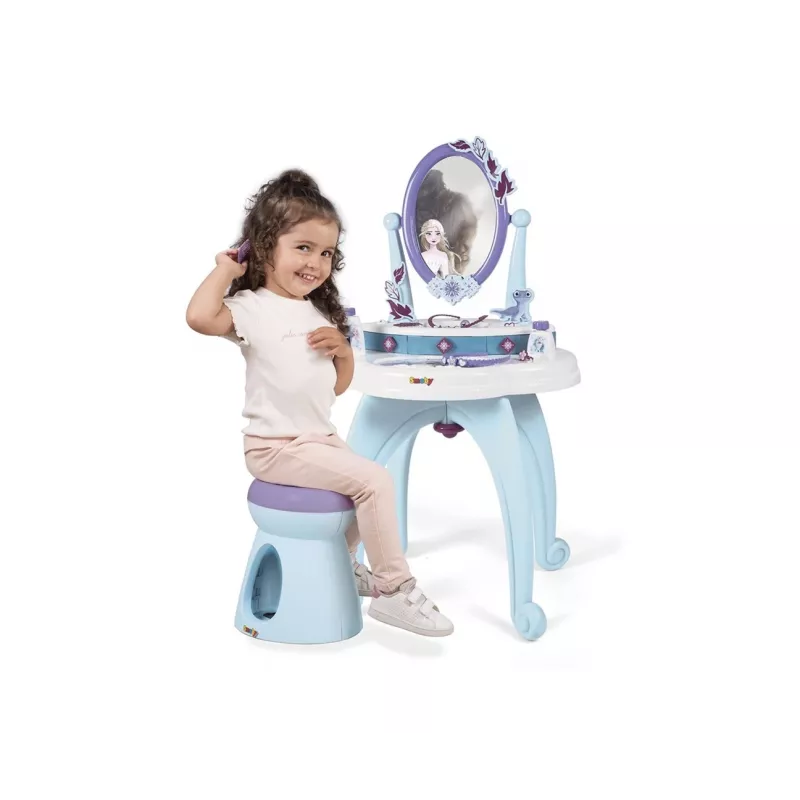 Penteadeira Smoby Frozen 2 em 1 azul roxo 3 a 6 anos