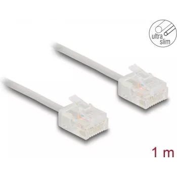 Cabo de rede DeLOCK RJ45 Cat.6 UTP ultrafino 1 m cinzento