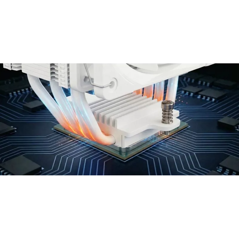 Dissipador de CPU por ar MODECOM Volcano 0C T721 ARGB 120 branco, torre única, ventoinha de 120 mm