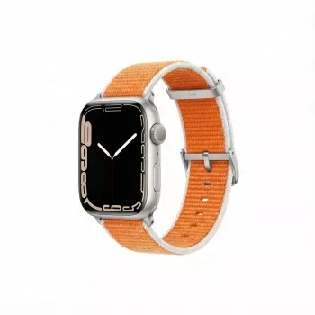 Pulseira de substituição GUAN Premium Pro para Apple Watch — Laranja/branco — Compatível com 38/40/41/42 mm
