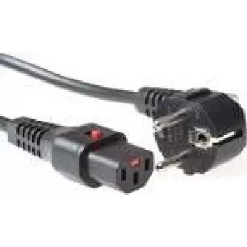 Cabo de alimentação ACT CEE 7/7 macho (curvado) – C13 IEC Lock preto 1 m, EL249S