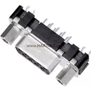 Conector D-Sub Harting 09 66 251 6512, 15 polos, ligação por soldadura, orientação 180°