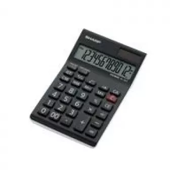 Calculadora Sharp EL-124 TWH — calculadora de secretária com alimentação solar e a pilhas, visor de 12 dígitos