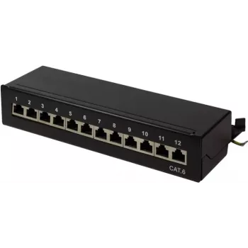 LogiLink painel de distribuição para rack 19 polegadas Cat6 STP 16 portas cinzento