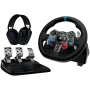 Controlador de jogos LOGITECH G29 EU + G435 Preto Alumínio Preto USB Volante + Pedais + Auscultadores PC