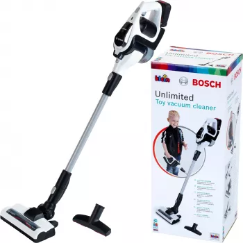 Aspirador Theo Klein Bosch Unlimited Preto com função Vortex e escovas para crianças a partir dos 3 anos