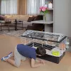 Gaiola FERPLAST Casita 100 para coelhos e porquinhos-da-índia, metal/plástico, 960×570×560 mm, taupe/branca