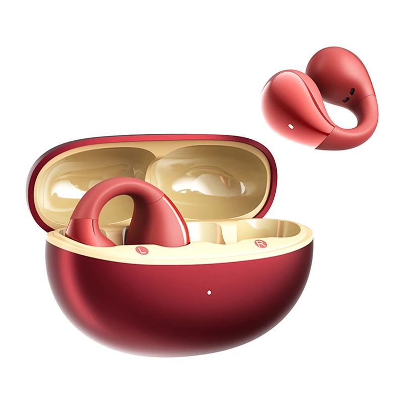 Auscultadores sem fios com clipe QCY Crossky Clip C30S (vermelho) — design de clipe, intra-auriculares, sem fios