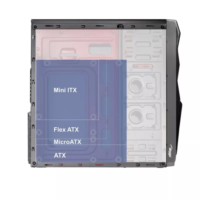 Akyga AK13BK caixa Micro Tower, ATX/Micro ATX/Mini ITX, preta