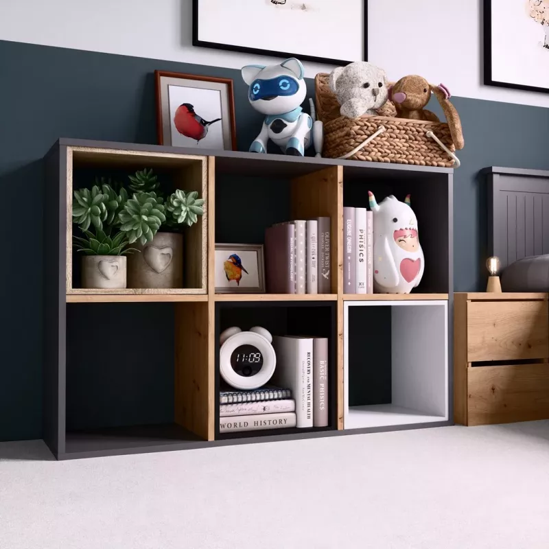 Topeshop MALAX 2X3 ANT/ART estante de livros para sala de estar