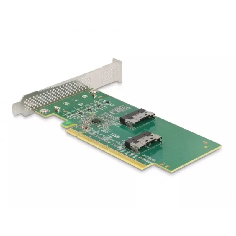 DeLOCK PCI Express 4.0 x16 placa para 4 x SFF-8639 NVMe - Bifurcation - fator de forma Low Profile