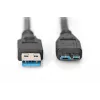 Cabo SuperSpeed USB 3.0 ASSMANN, ficha USB-A macho para ficha Micro-USB-B macho, Cu AWG 28, duplamente blindado, comprimento 1,0 m (AK-300116-010-S)