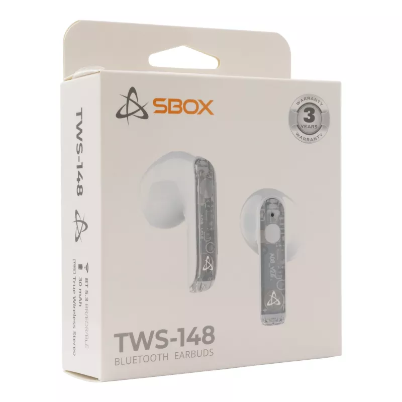 Auscultadores SBOX EB-TWS148 branco