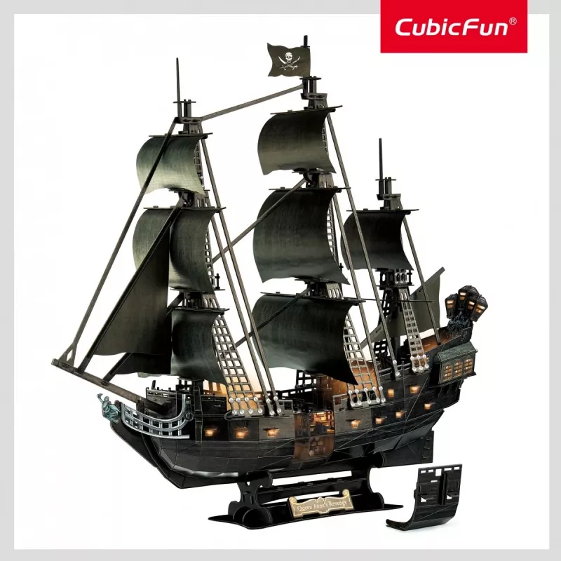Puzzle 3D LED Queen Annes L522H — kit de modelo decorativo iluminado com iluminação LED