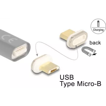Adaptador de cabo DeLOCK 66575 magnético USB Micro-B dourado branco